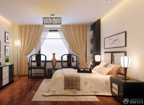 中式窗帘 主卧室设计