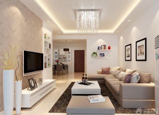 现代家装100平方的房子转角沙发装修设计图