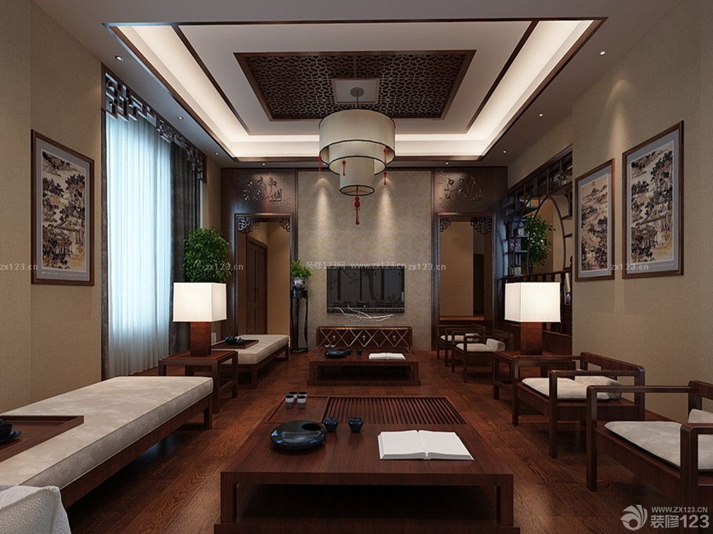 新中式客厅 中式家具摆放