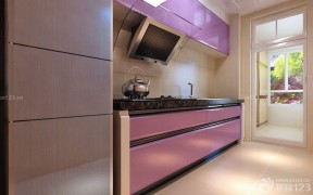 整体厨房淡紫色橱柜设计图