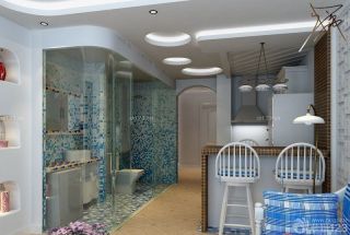 70-80平方小户型玻璃淋浴间装修效果图