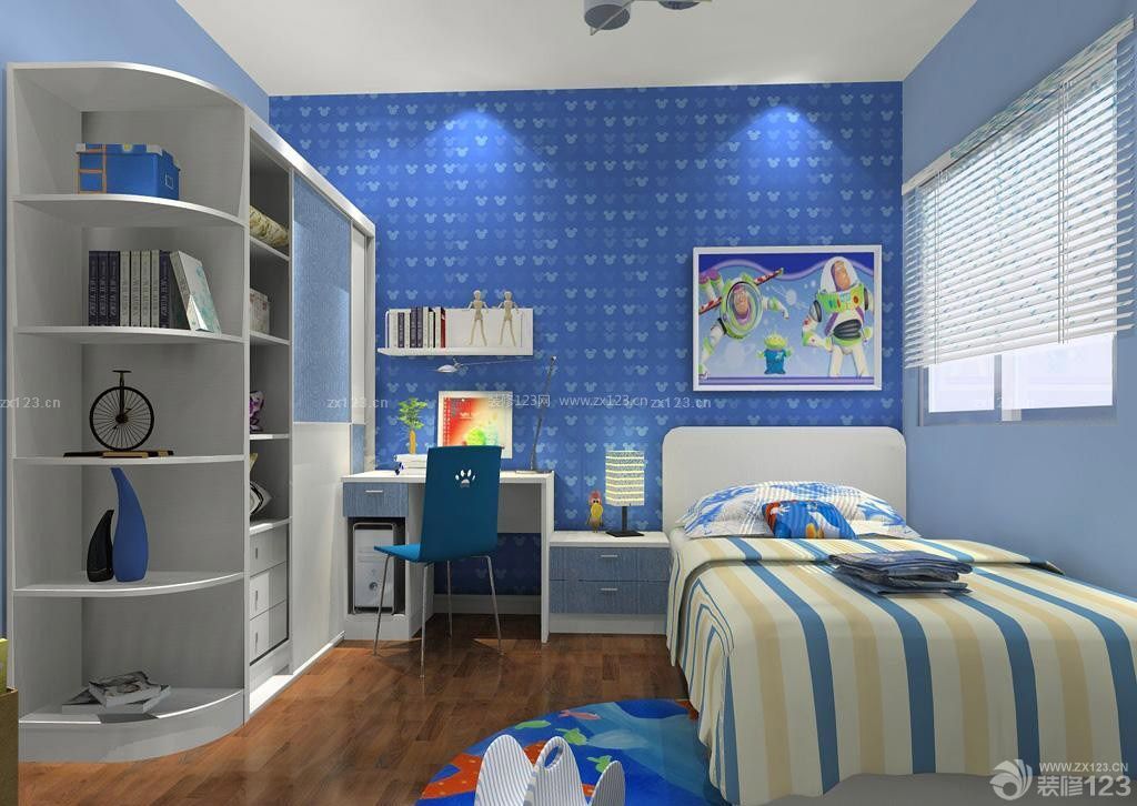 地中海风格70平两室两厅儿童房装修设计图片 