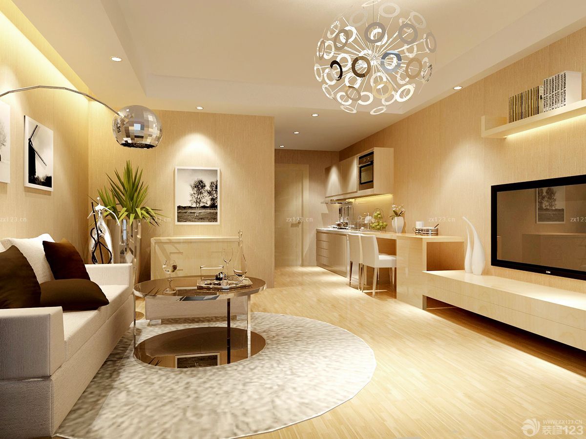 现代简约小户型两室一厅装修样板房