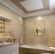 现代时尚浴室铝扣天花板装饰效果图