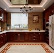 美式复古风格厨房地面瓷砖设计样板间