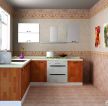 美式乡村风格厨房地面瓷砖搭配效果图