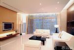现代客厅纯色窗帘装饰设计图