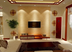 中式新古典风格电梯洋房客厅设计效果图