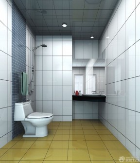 现代简约卫生间铝扣天花板设计效果图