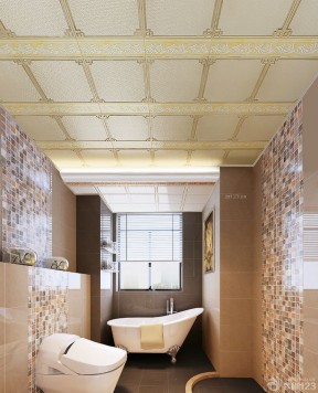 简欧风格浴室铝扣天花板设计效果图