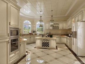室内欧式风格厨房地面瓷砖铺贴效果图