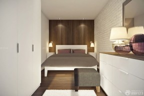 美式风格110-120平米室内卧室床的摆放