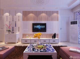 美式80平家装客厅电视背景墙效果图