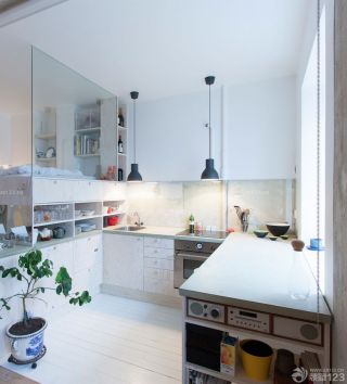 家装60平米两室一厅小户型白色橱柜设计