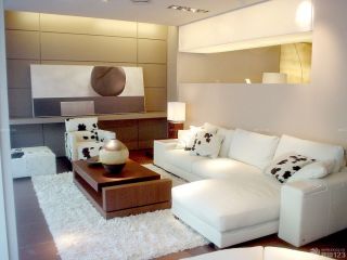 创意60平米两室一厅小户型转角沙发摆放效果图