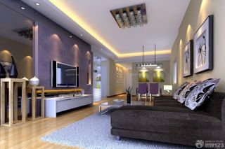 现代风格110-120平米室内客厅装修设计效果图