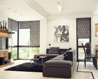 现代60平米小居室卷帘装修实景图