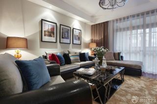 现代100平米三室两厅组合沙发装修设计图片