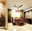 中式家装100平米别墅餐厅背景墙设计图