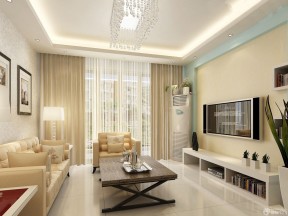 130平米客厅简单装修效果图 现代混搭风格