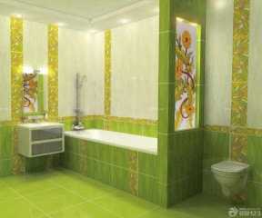 绿色小格子瓷砖墙面设计图