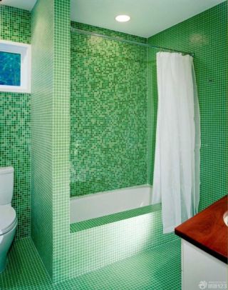 绿色瓷砖马赛克地面装修案例