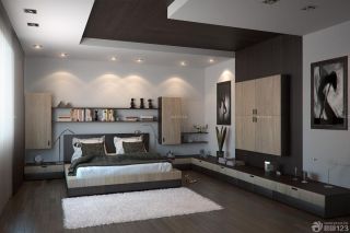 2023时尚现代风格130平米家装床头背景墙设计欣赏