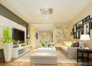 现代100平米两室两厅户型简约组合沙发装修设计图