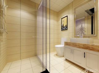 100平米两室两厅户型简约卫生间装修设计图