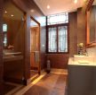 最新中式混搭120平米三室一厅浴室装修效果图