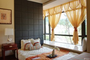 80平米小户型两室一厅 简欧风格卧室窗帘