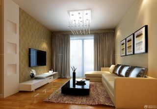 现代风格80平米两居小户型客厅窗帘装修效果图