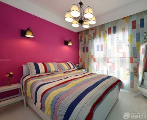 精致60平米小房间彩色窗帘装修效果图欣赏