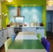 80平方小三房厨房绿色墙面装修效果图