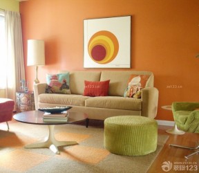 绚丽老式60平米小户型橙色墙面装修效果图