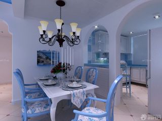 小清新110平米三居室内装修地中海风格图片