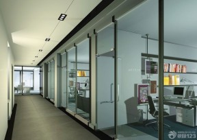 100平米办公室装修效果图 玻璃门装修效果图片