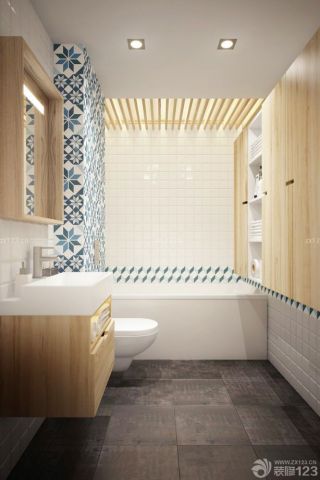 精致60平米二室一厅小户型白色浴缸装修效果图