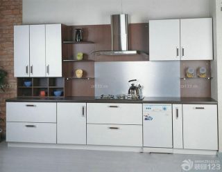 厨房整体银色橱柜装修效果图片