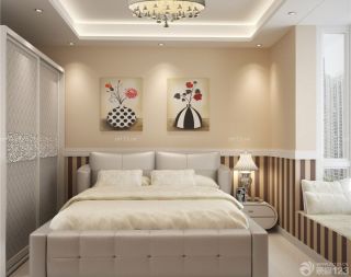 70平米一室一厅温馨卧室床头背景墙装修效果图片