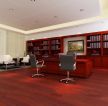 80平米办公室红木色木地板装修效果图