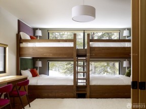 150平米装修效果图 实木高低床图片