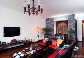 70平米的房子客厅木质沙发简单装修效果图片