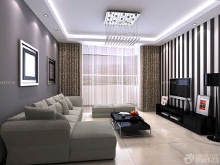 80多平米便宜的客厅电视墙装修效果图