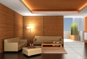 70平米两室一厅简约前卫客厅木质墙面装修效果图片