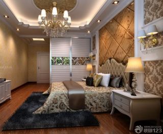 欧式新古典风格卧室床头背景墙设计图