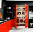 实用厨房设计图红色橱柜装修效果图
