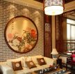 茶馆中式壁画背景墙装修效果图