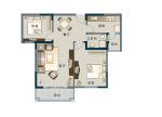 最新100平米两室两厅一厨一卫别墅户型图片