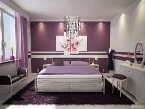 60平米旧房改造装修 紫色墙面装修效果图片